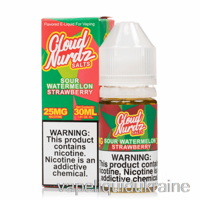 Vape Liquid Ukraine Sour Watermelon Strawberry - Cloud Nurdz Salts - 30mL 25mg